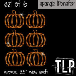 Mini Pumpkin Set of 6 Spangle Transfer