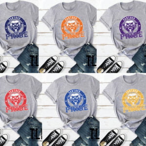 Distressed Round Panther Pride Choose Color- DTF Transfer