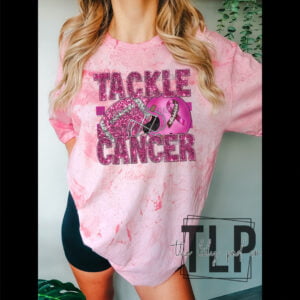Sequin Look Tackle Cancer Graphic Top