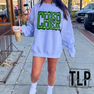 Cheer Green Sporty Doodle DTF