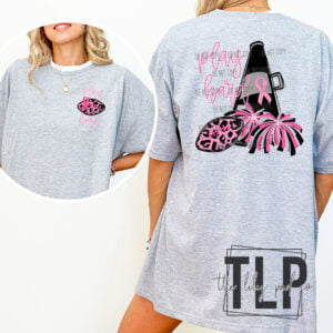 Pink Play Hard Football with FB Cheer Graphic Top