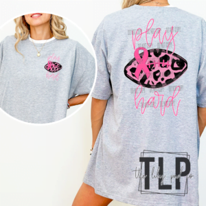 Pink Play Hard Football Graphic Top