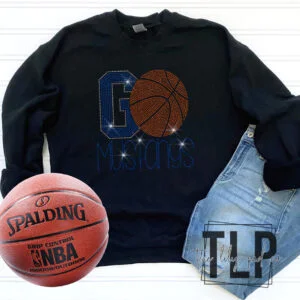 Go Mustangs Basketball Bling Top