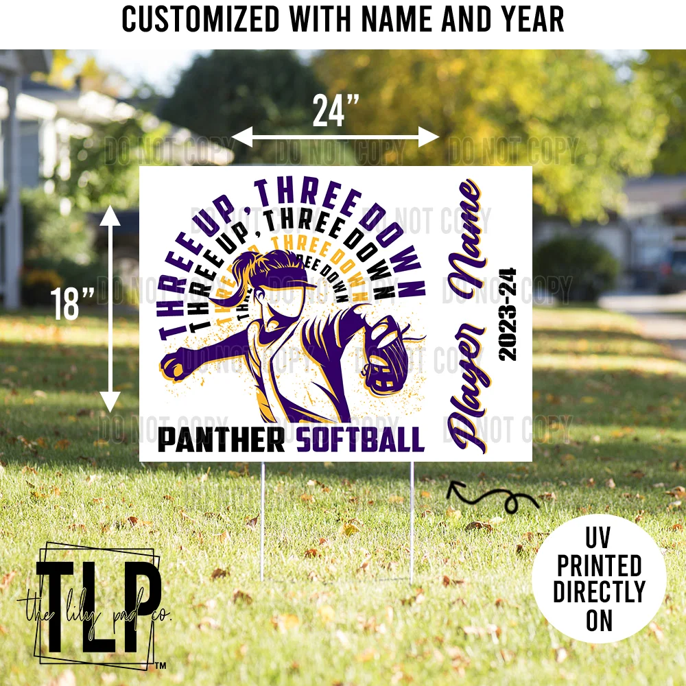3UP3DOWN Baseball or Softball AP Panthers Custom Player Yard Sign - Image 2