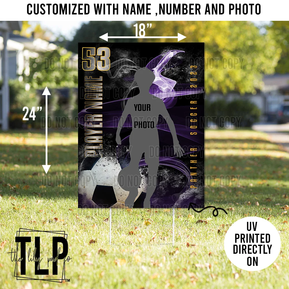 Soccer AP Panthers Custom Player Yard Sign - Image 2