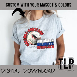 Custom Baseball-Softball Colors Mascot Grunge Repeat Digital File