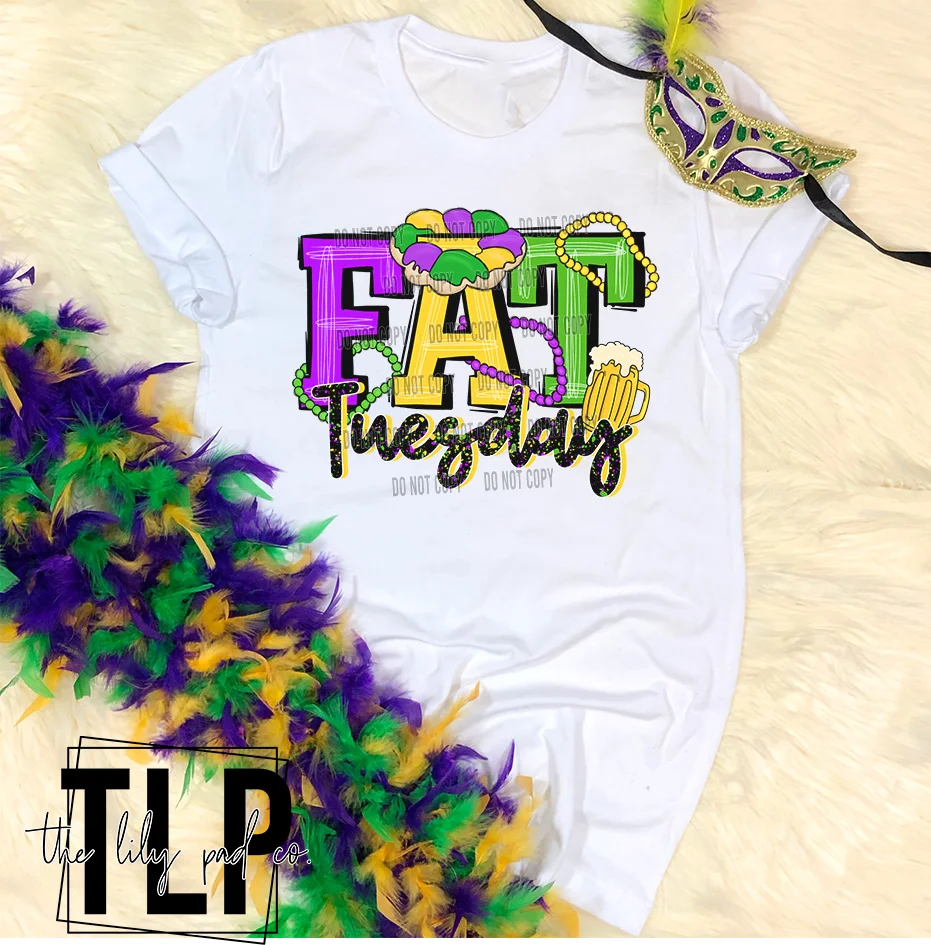 Fat Tuesday Doodle King Cake Graphic Tee
