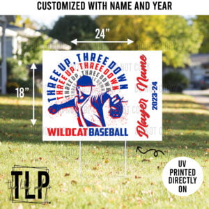 3UP3DOWN Baseball or Softball GP Wildcats Custom Player Yard Sign