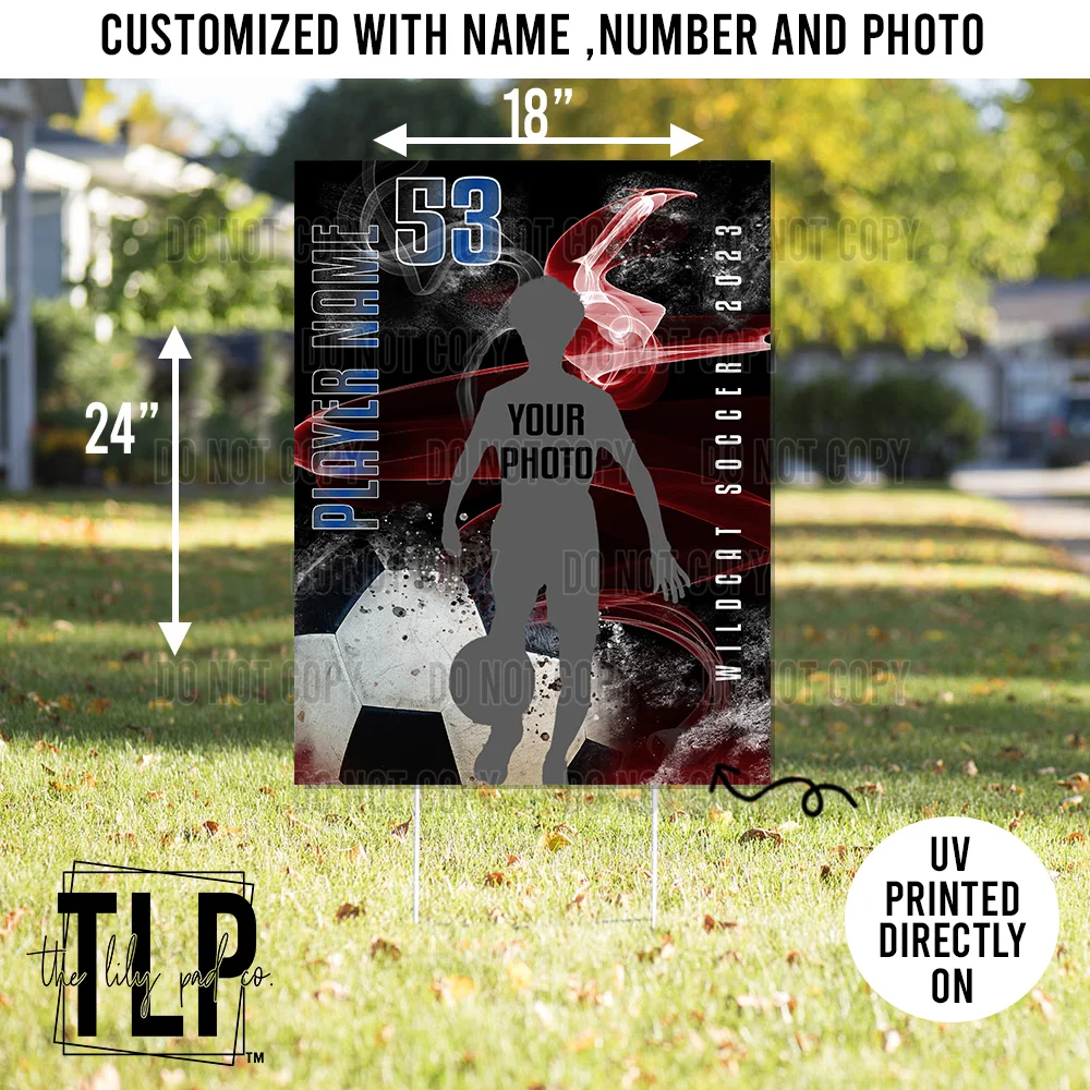 Soccer GP Wildcats Custom Player Yard Sign - Image 2