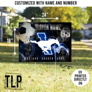 Soccer Ingleside Mustangs Custom Player Yard Sign