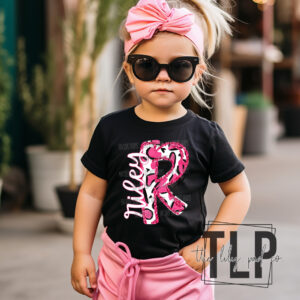 Custom Letter Initial-Name Pink Leopard DTF Transfer