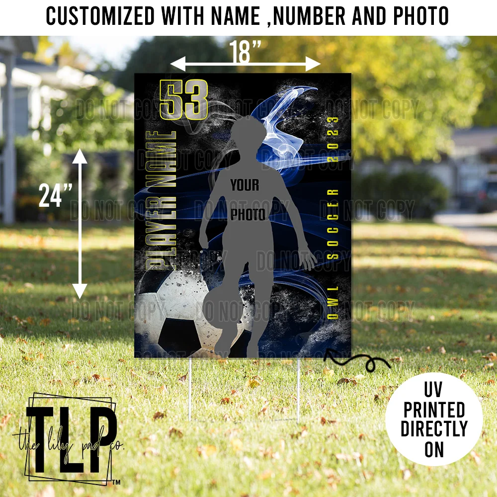 Soccer Odem Owls Custom Player Yard Sign - Image 2