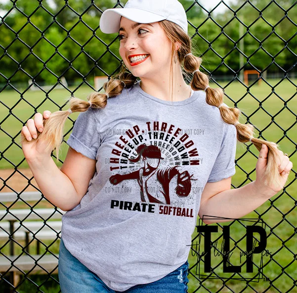 Sinton Pirates Baseball-Softball Graphic Top or Sweatshirt - Image 2