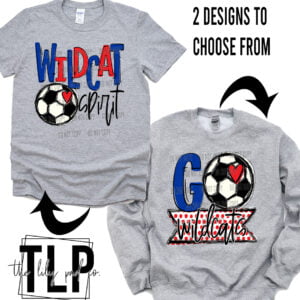 GP Wildcat Spirit Soccer Go Banner Graphic Top or Sweatshirt