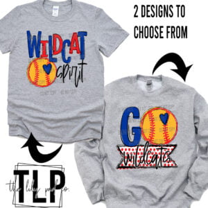 GP Wildcat Spirit Softball Go Banner Graphic Top or Sweatshirt