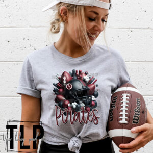 3D Football Cluster Sinton Pirates Graphic Top
