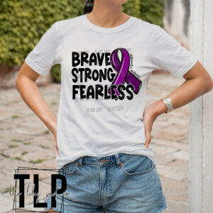 Strong Brave Fearless Alzheimer’s Awareness DTF Transfer