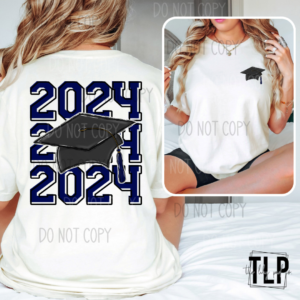2024 Graduation Back with Pocket-Pick your color DTF transfer