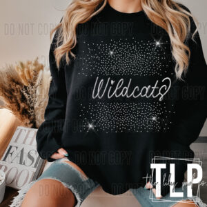 Scatter Spangle Bling with Mascot Metallic Puff Graphic Top
