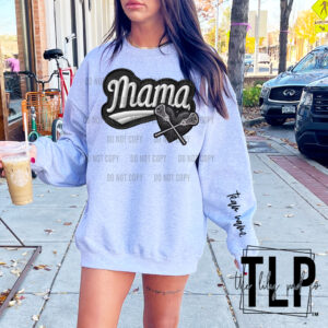Varsity Mama Lacrosse Faux Embroidery  DTF transfer