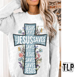 Jesus Saves DTF transfer
