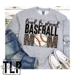 Loud and Proud Leopard Softball Baseball Mom Graphic Top