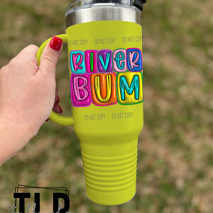 3D Inflated Bright Designed 40oz Tumbler with Straw Lid