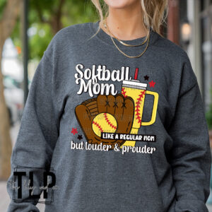 Louder Prouder Baseball Softball Mom Graphic Top