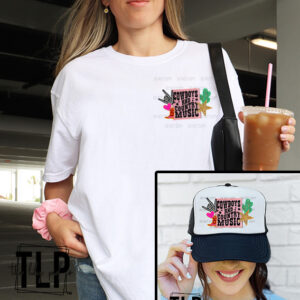Patch Look Pocket Sized Graphic Top with Hat Option