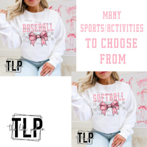 Pink Coquette Bow Activity/Sport Graphic Top