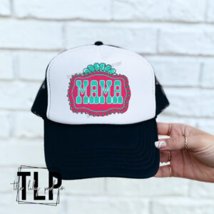 Mama Buckle Pink Turq Foam Trucker Hat