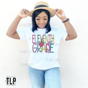 Skinny Daisy Doodle Teacher Grade Levels CustomWord Graphic Tee