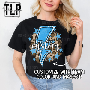 Custom Bright Bolt Mascot Graphic Tee