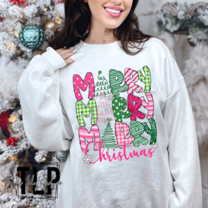 Pinks Merry Merry Merry Christmas DTF Transfer