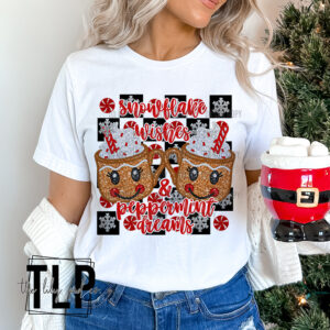 Snowflake Wishes Peppermint Dreams DTF Transfer