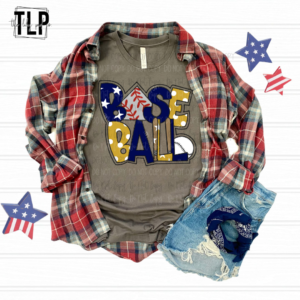 Baseball Word Art Custom Colors DTF Transfer