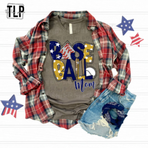 Baseball Word Art Custom Colors DTF Transfer