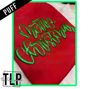 Merry Christmas Metallic Puff Vinyl Transfer