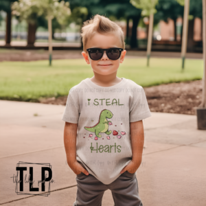 I Steal Hearts Dino DTF Transfer