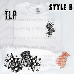 Cheer Comp Day with Sleeve Design Graphic Tee