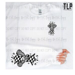 Lacrosse Checkered Stars Game Day w/ Sleeve Set DTF transfer