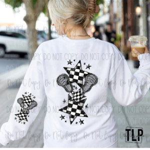 Lacrosse Checkered Stars Game Day w/ Sleeve Set DTF transfer