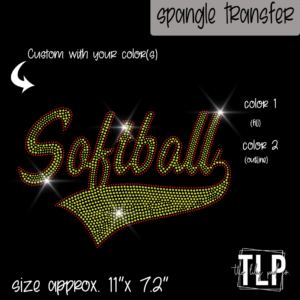 Softball Cursive with Tail Word