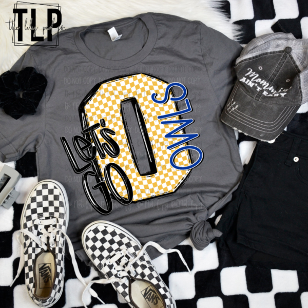 Custom Let's Go Checkered Mascot Graphic Tee/Long sleeve - Image 2