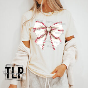 Softball Baseball Coquette Vintage Bow Graphic Tee