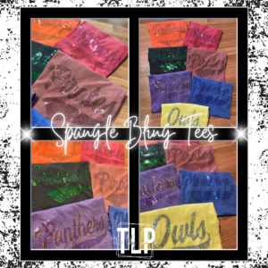 Spangle Bling Mascot Tail T-Shirts – Customize Your School Spirit!