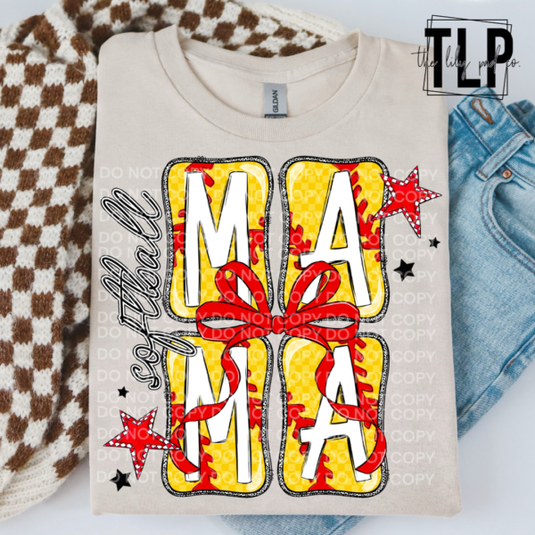 Mama Softball/Baseball Word Box Graphic Tee