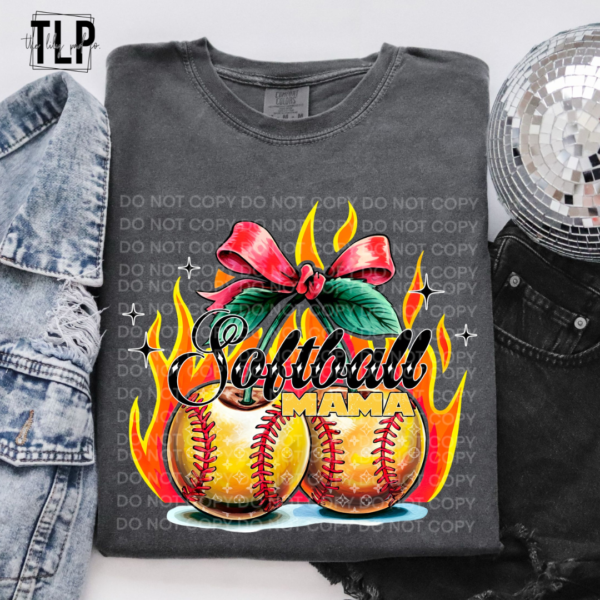 Mama Softball/Baseball Cherries Graphic Tee