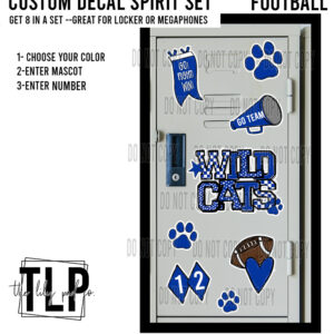 Custom Football Locker-Window Decal Set