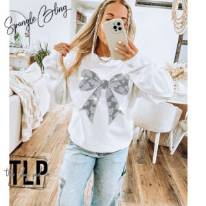 Large Cow Print Bow Spangle Transfer